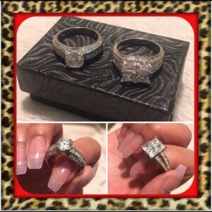 2 Cubic Zirconia Diamond Rings Bundle🌺